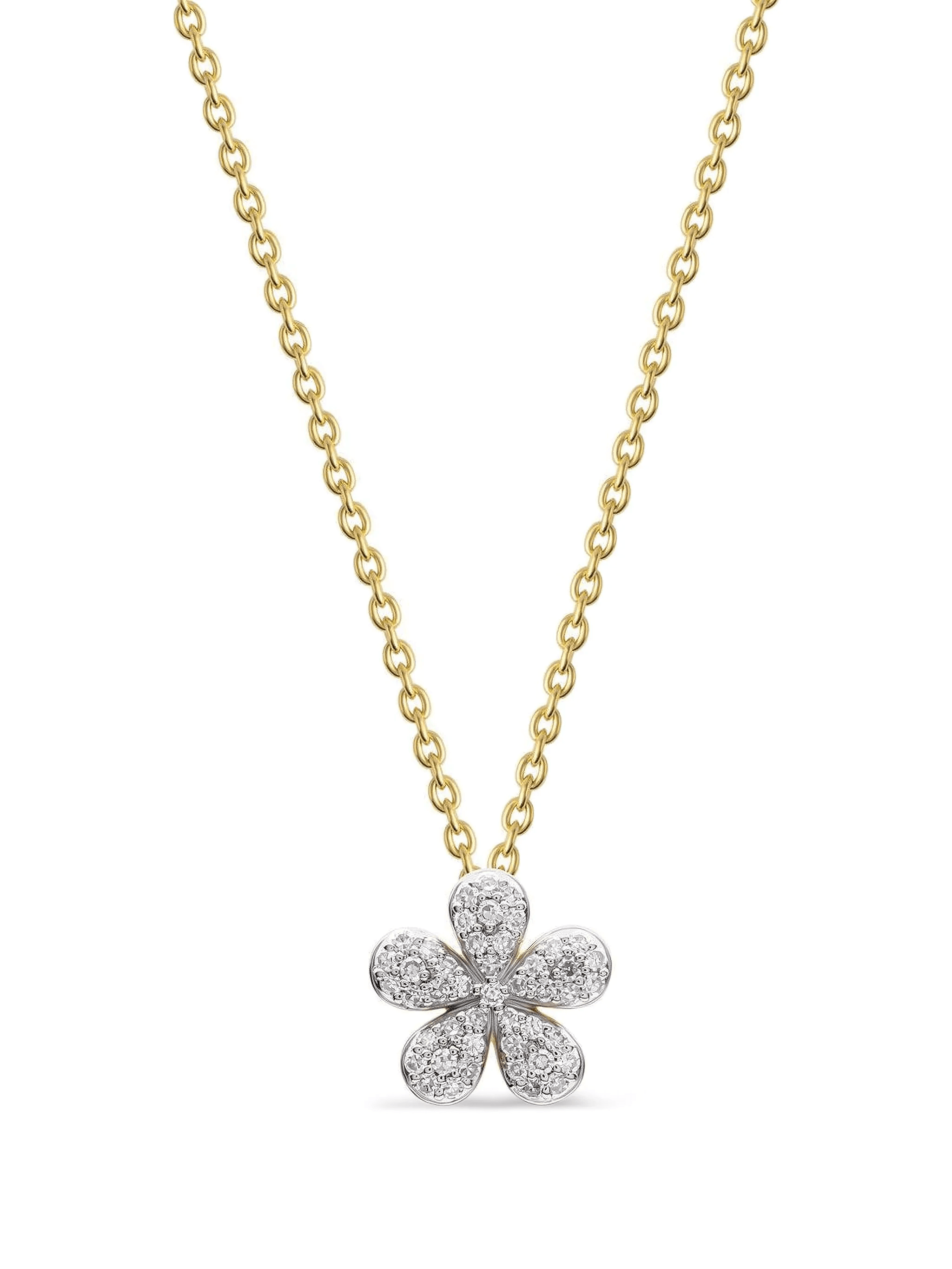 14K gold Forget-Me-Not necklace - Image 1