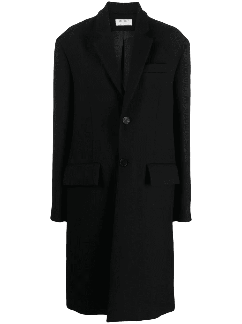 single-breasted wool-silk blend coat - Image 1