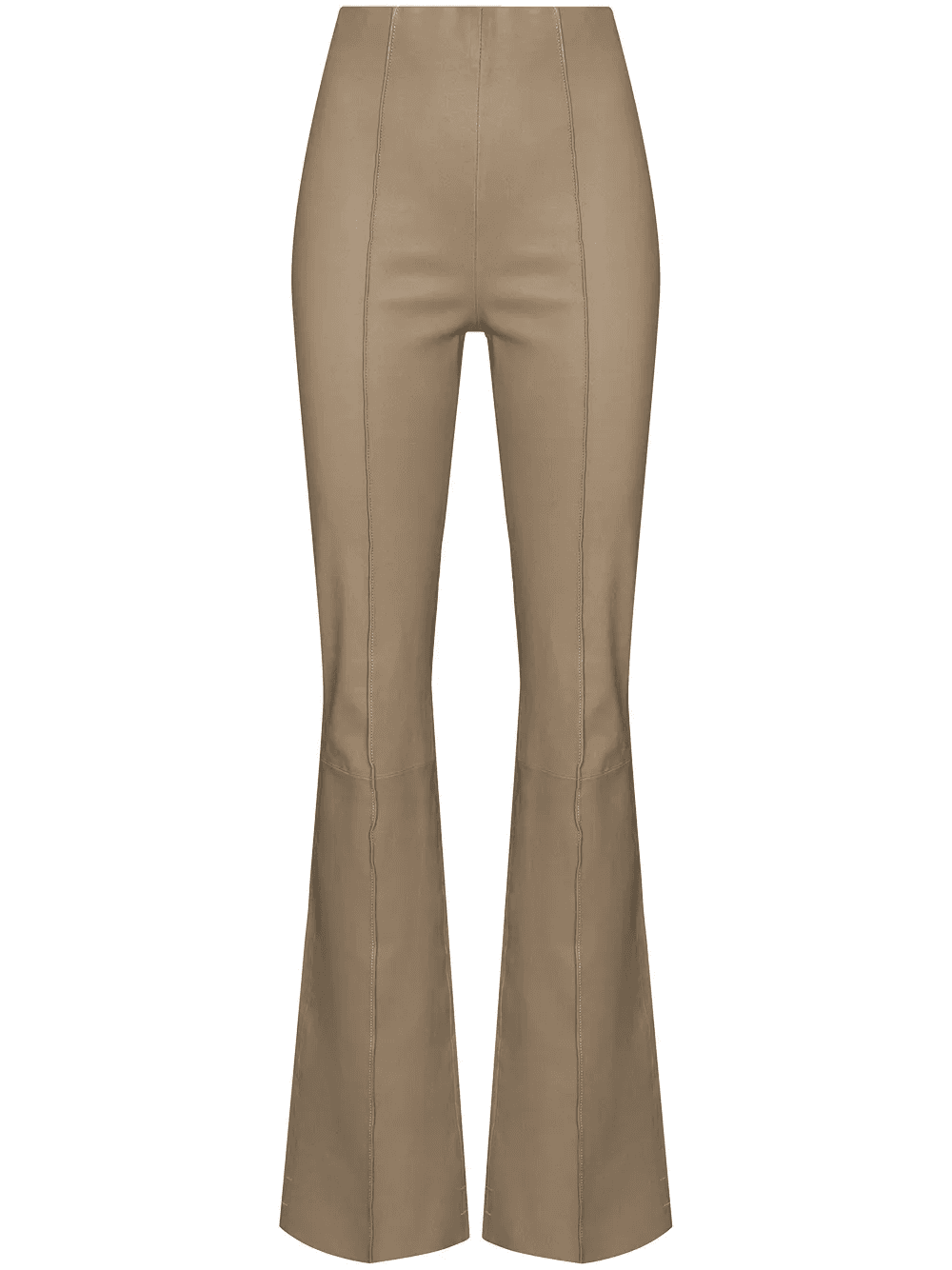 high-rise leather trousers - Image 1