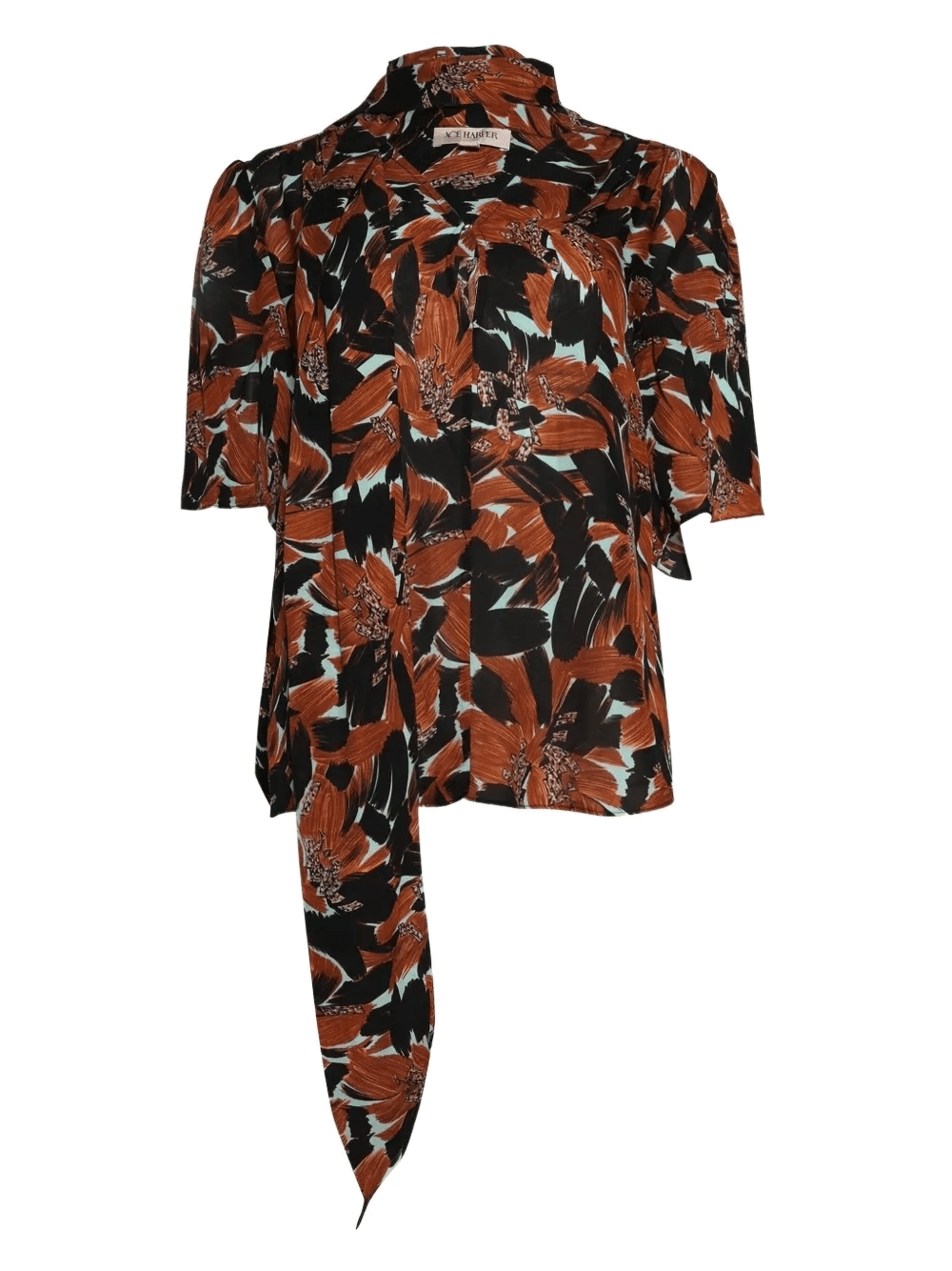 tie-neck floral-print blouse - Image 1