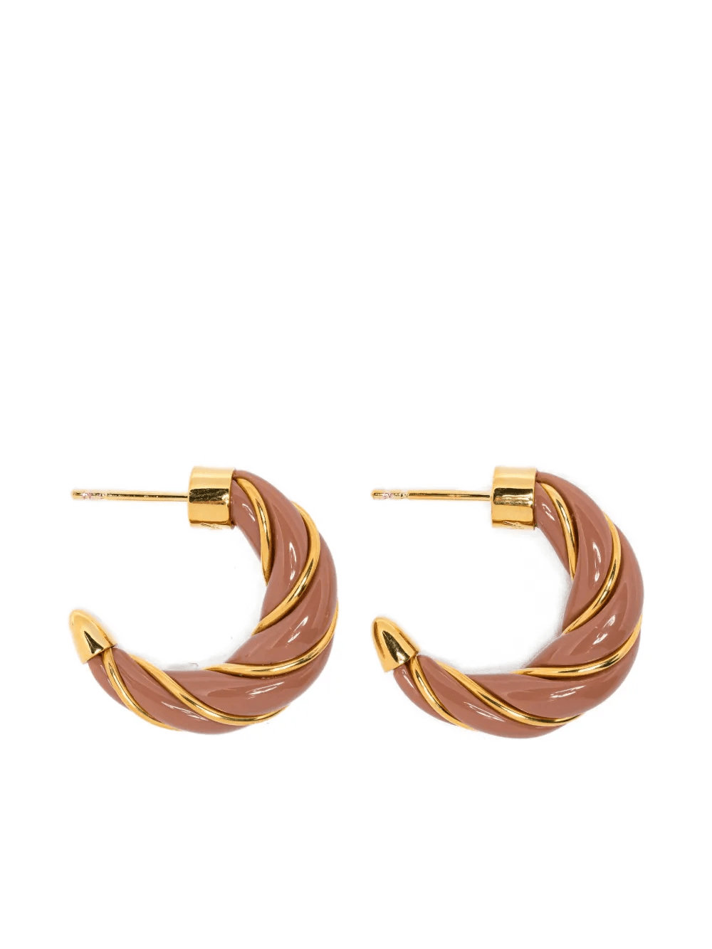 Diana twisted gold hoop earrings - Image 1
