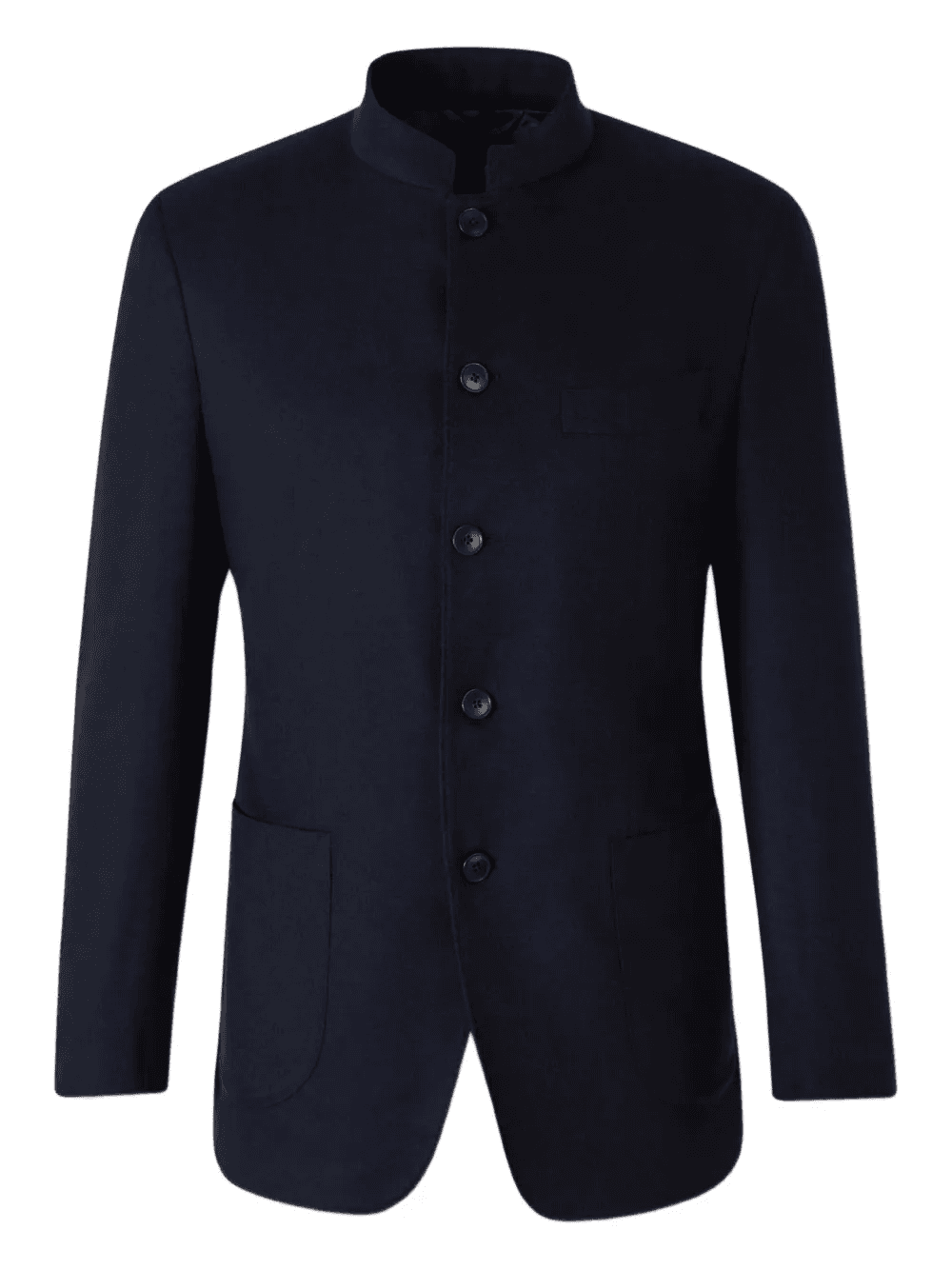 mandarin-collar button wool jacket - Image 1