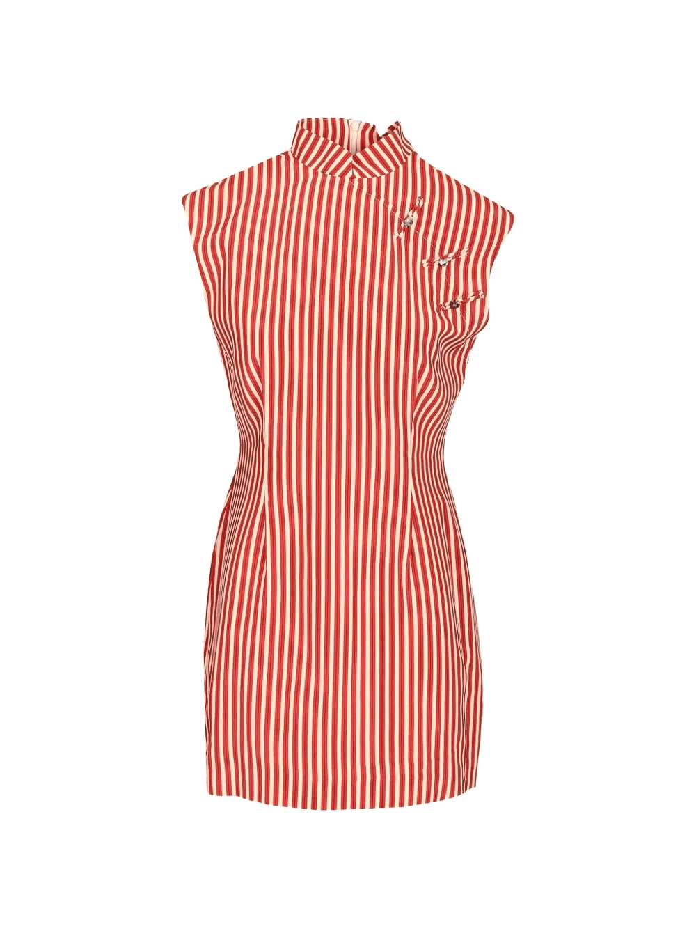 striped mandarin-collar top - Image 1