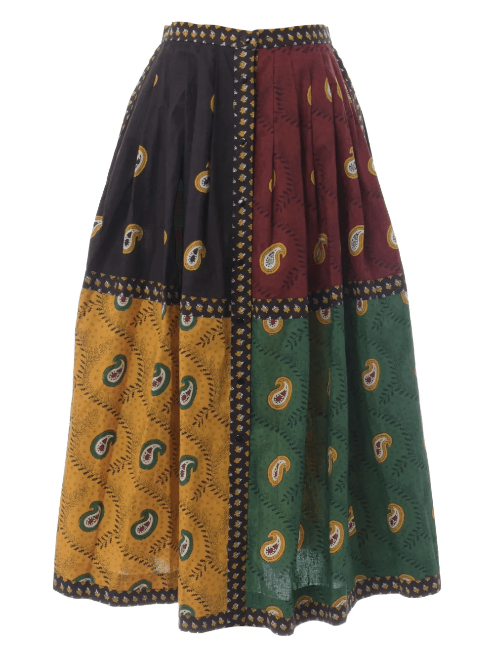 patterned button midi skirt - Image 1
