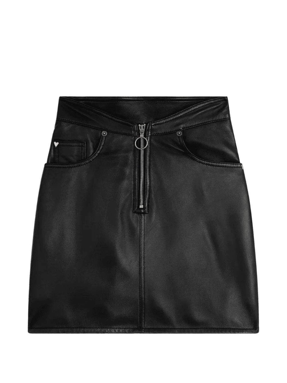 leather zippered mini skirt - Image 1