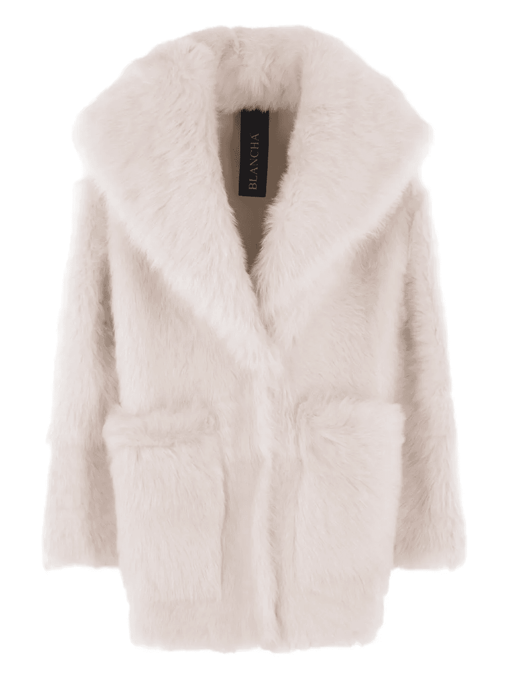 wide-collar sheerling coat - Image 1