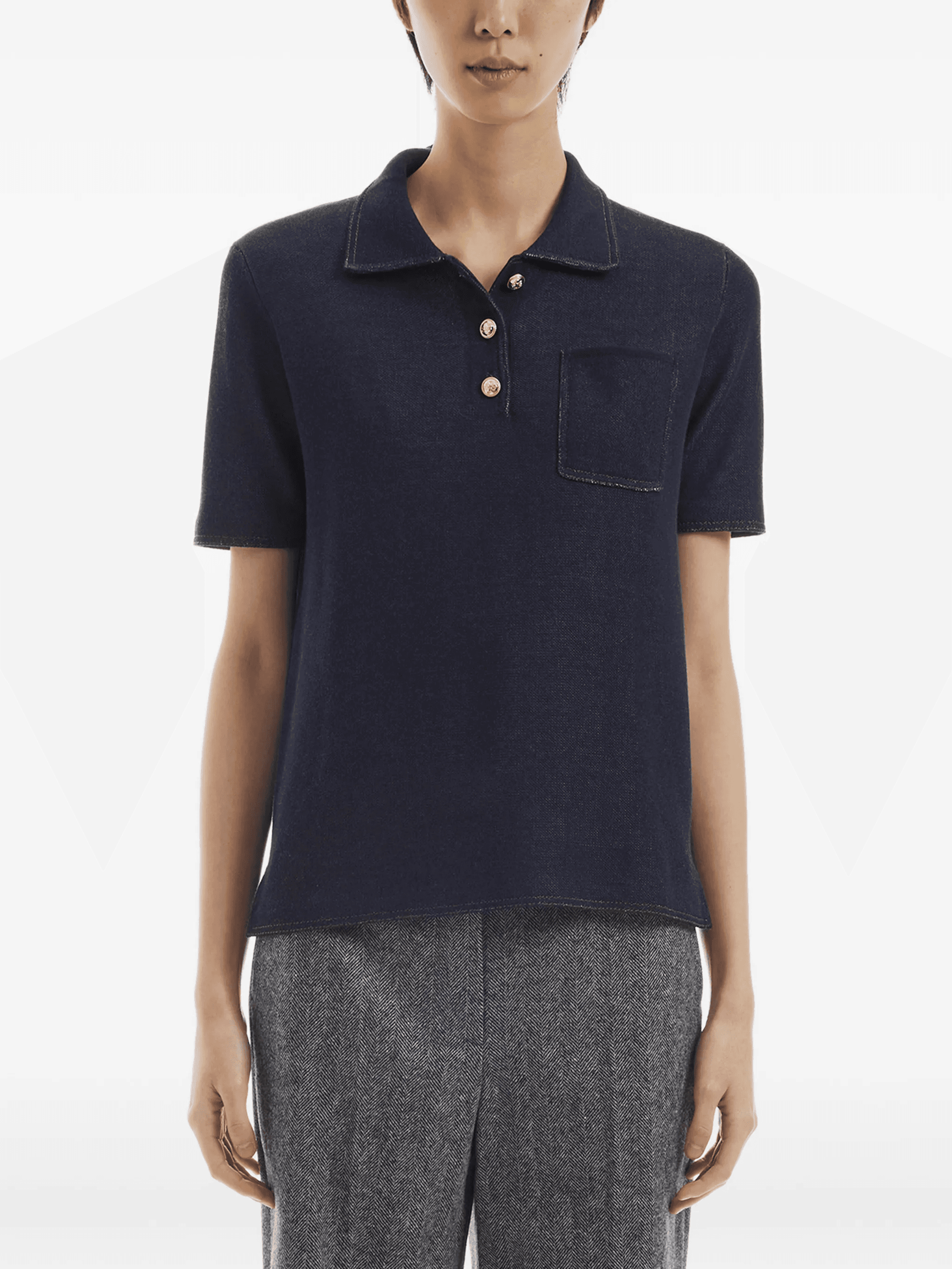 chest-pocket polo top - Image 1