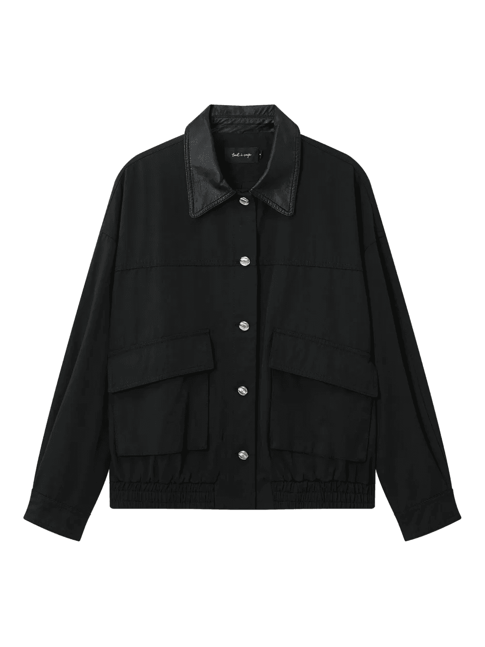 leather-collar pocket jacket - Image 1