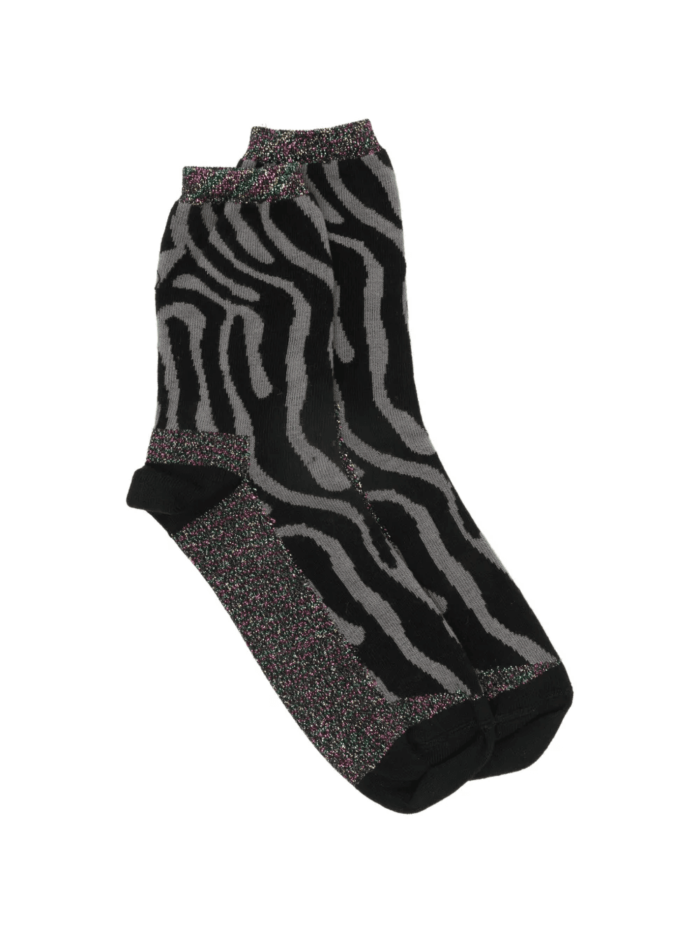 zebra-print shimmer socks - Image 1
