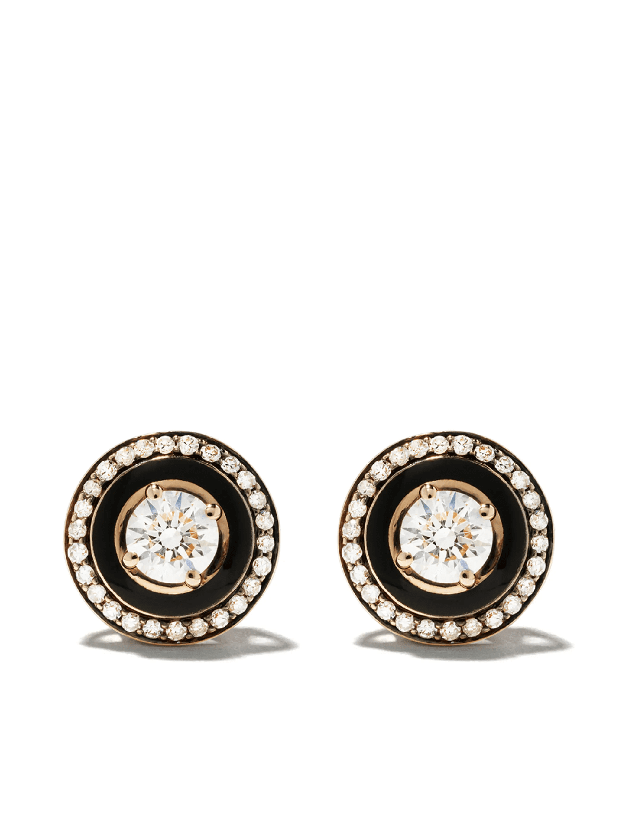 18kt rose gold diamond Mina earrings - Image 1