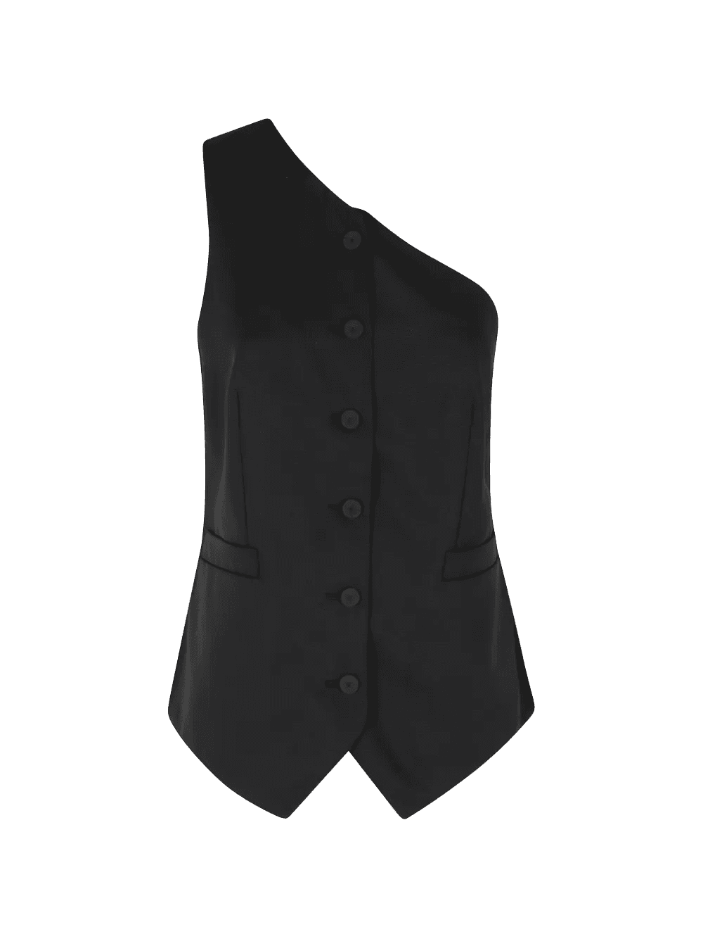 one-shoulder pocket gilet - Image 1