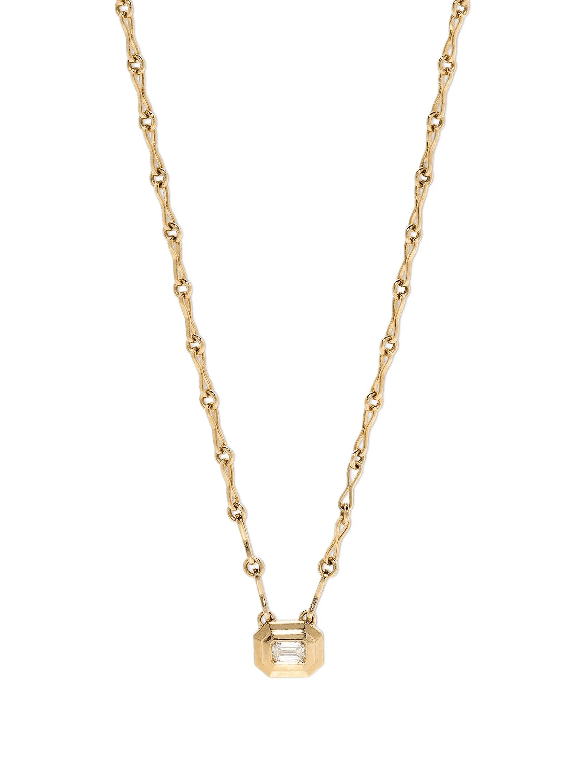 18K yellow gold Staircase diamond necklace - Image 1