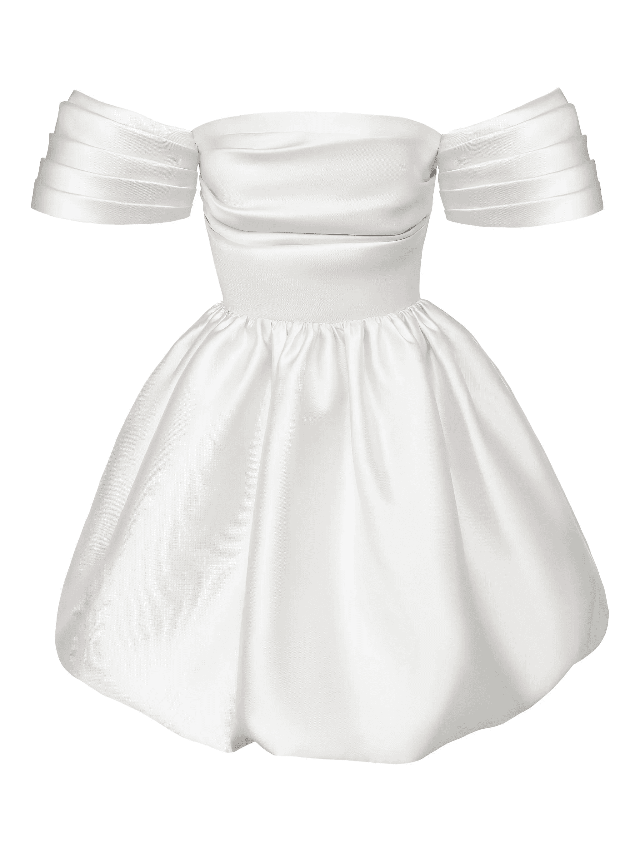 draped-bodice duffy-skirt mini dress - Image 1