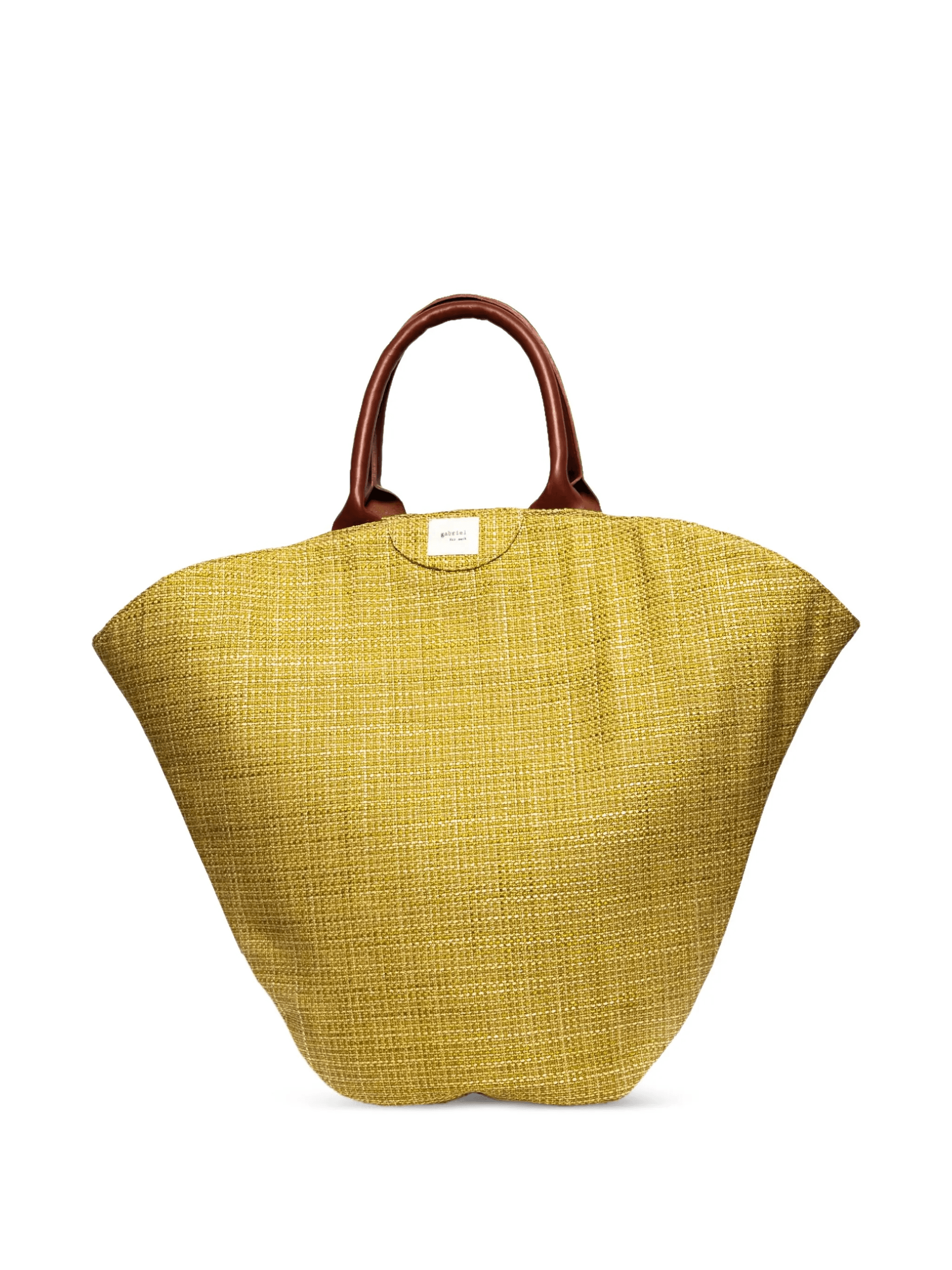 leather-handle cotton tote bag - Image 1
