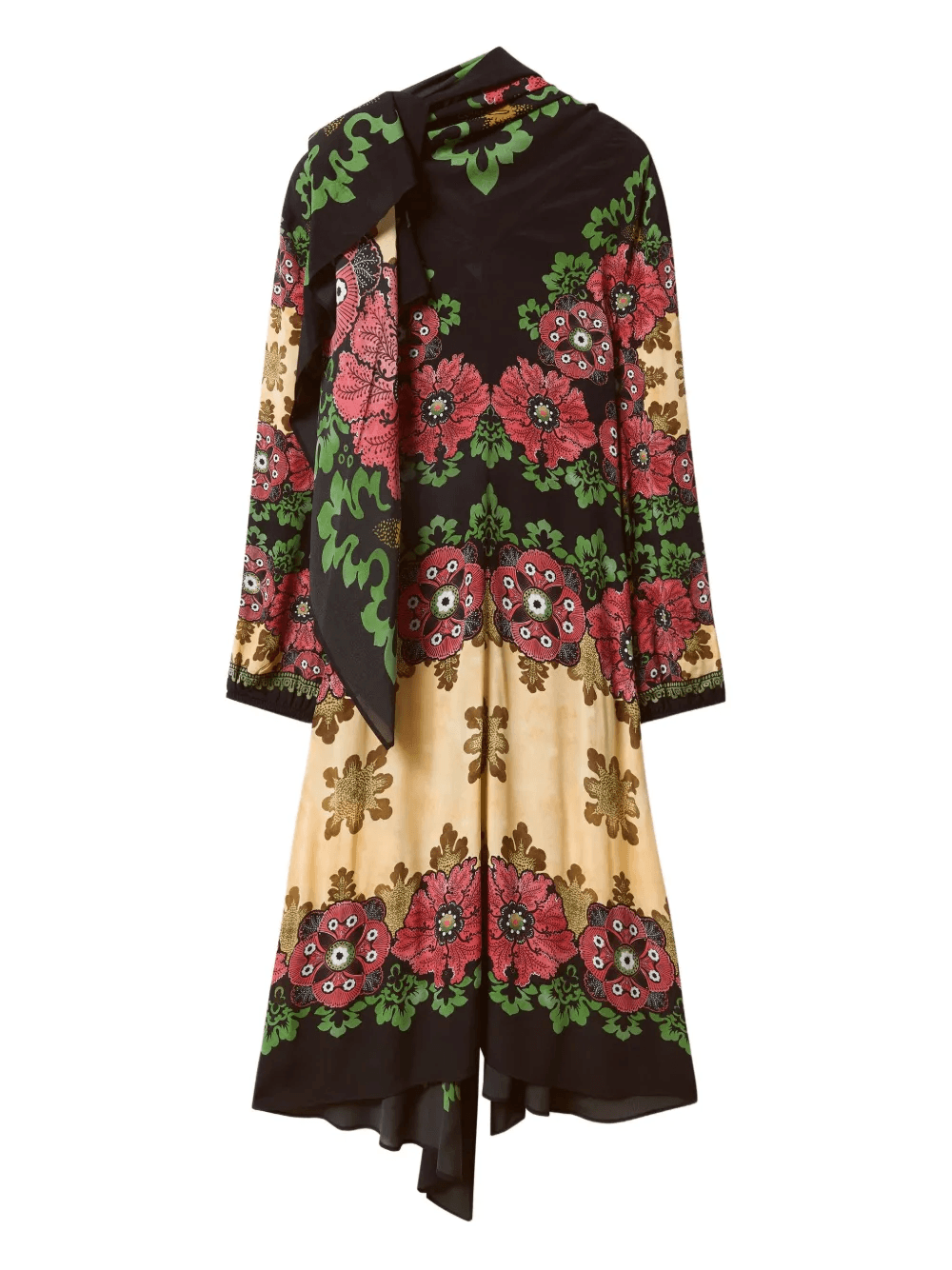 Karis floral-print asymmetric dress - Image 1