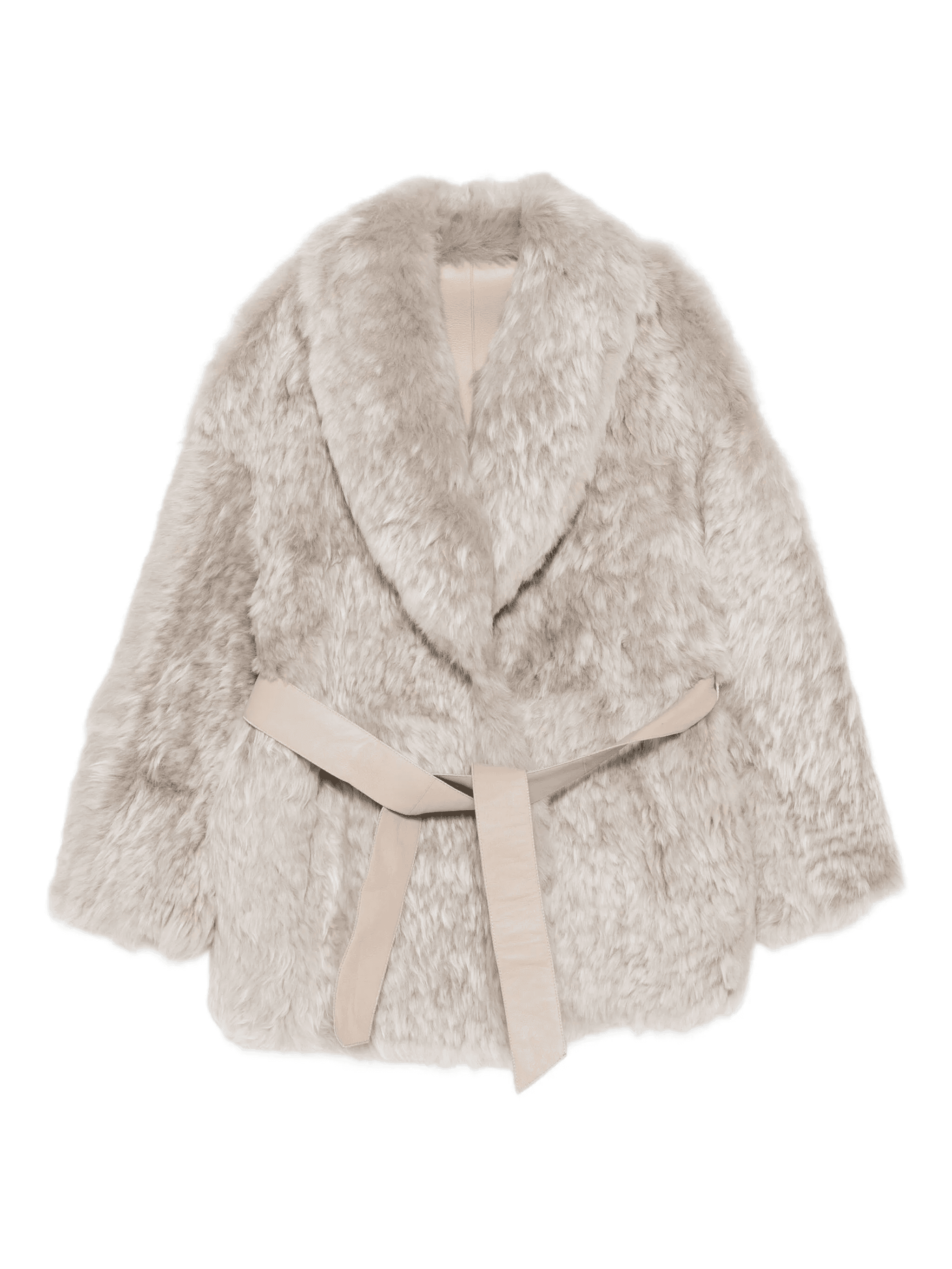 leather-belt fur coat - Image 1