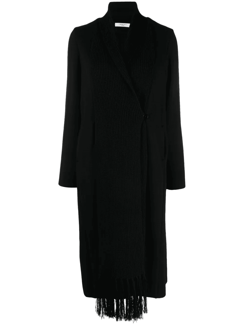 double-breasted knitted wool coat - Image 1