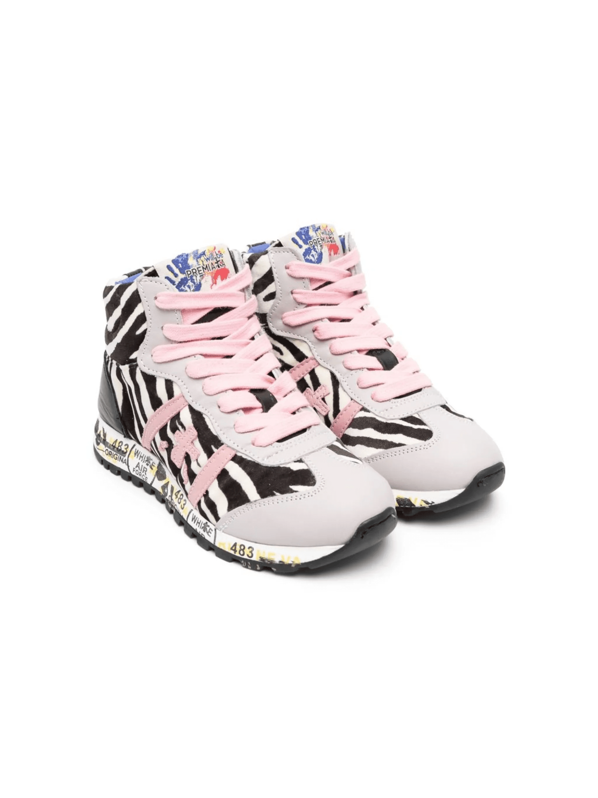 zebra-print high-top sneakers - Image 1