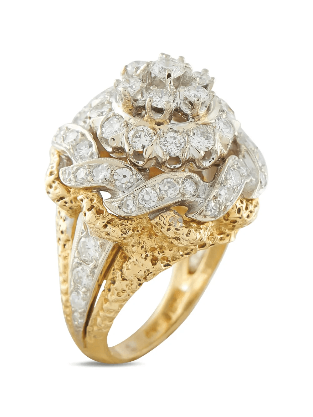 diamond yellow and white gold ring - Image 1