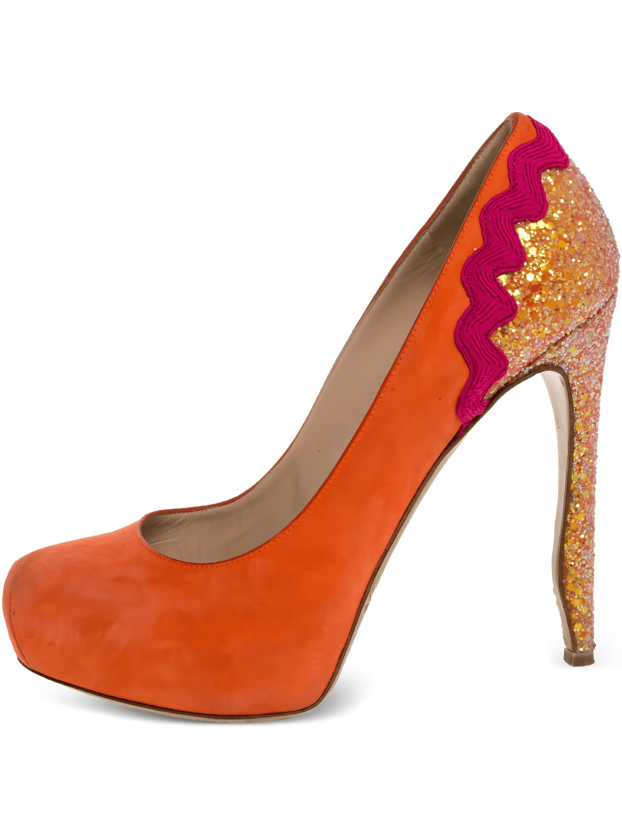 pre-owned 130mm glitter-detail pumps - Image 1