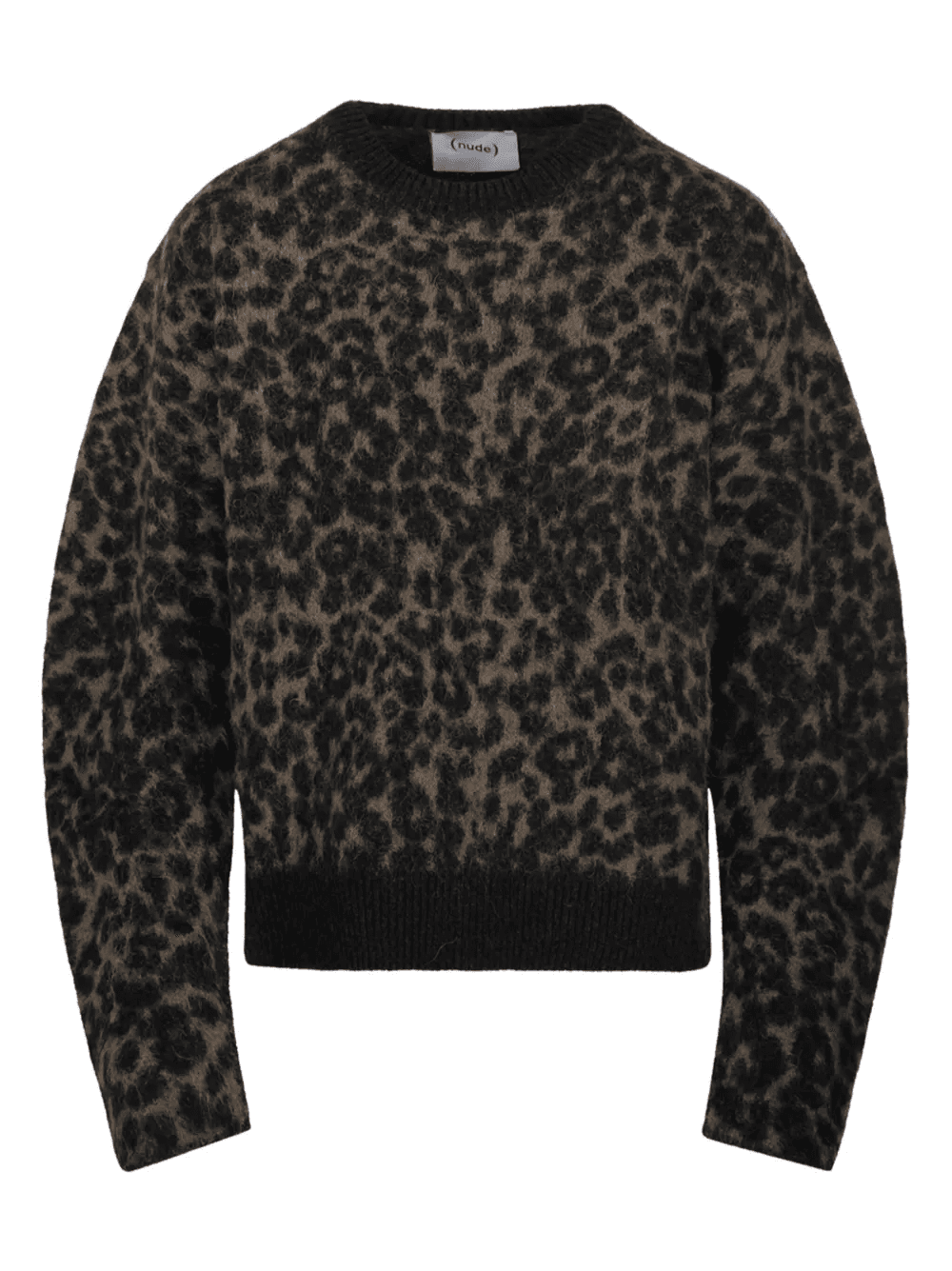 leopard-print balloon sleeve sweater - Image 1