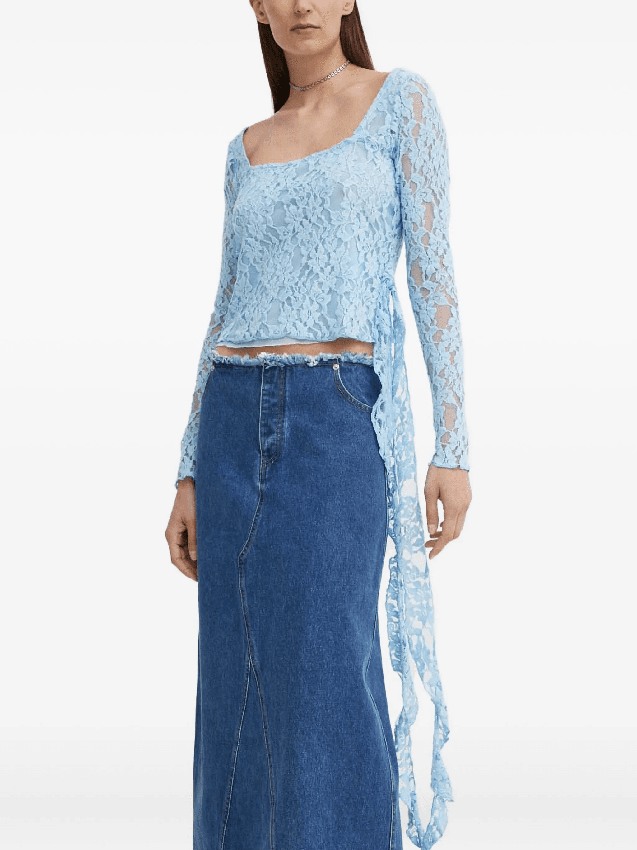 lace tie top - Image 1