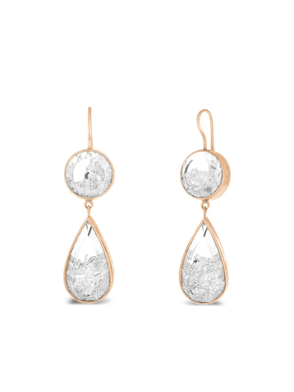 18K rose gold diamond and sapphire Shaker Double Drop earrings - Image 1