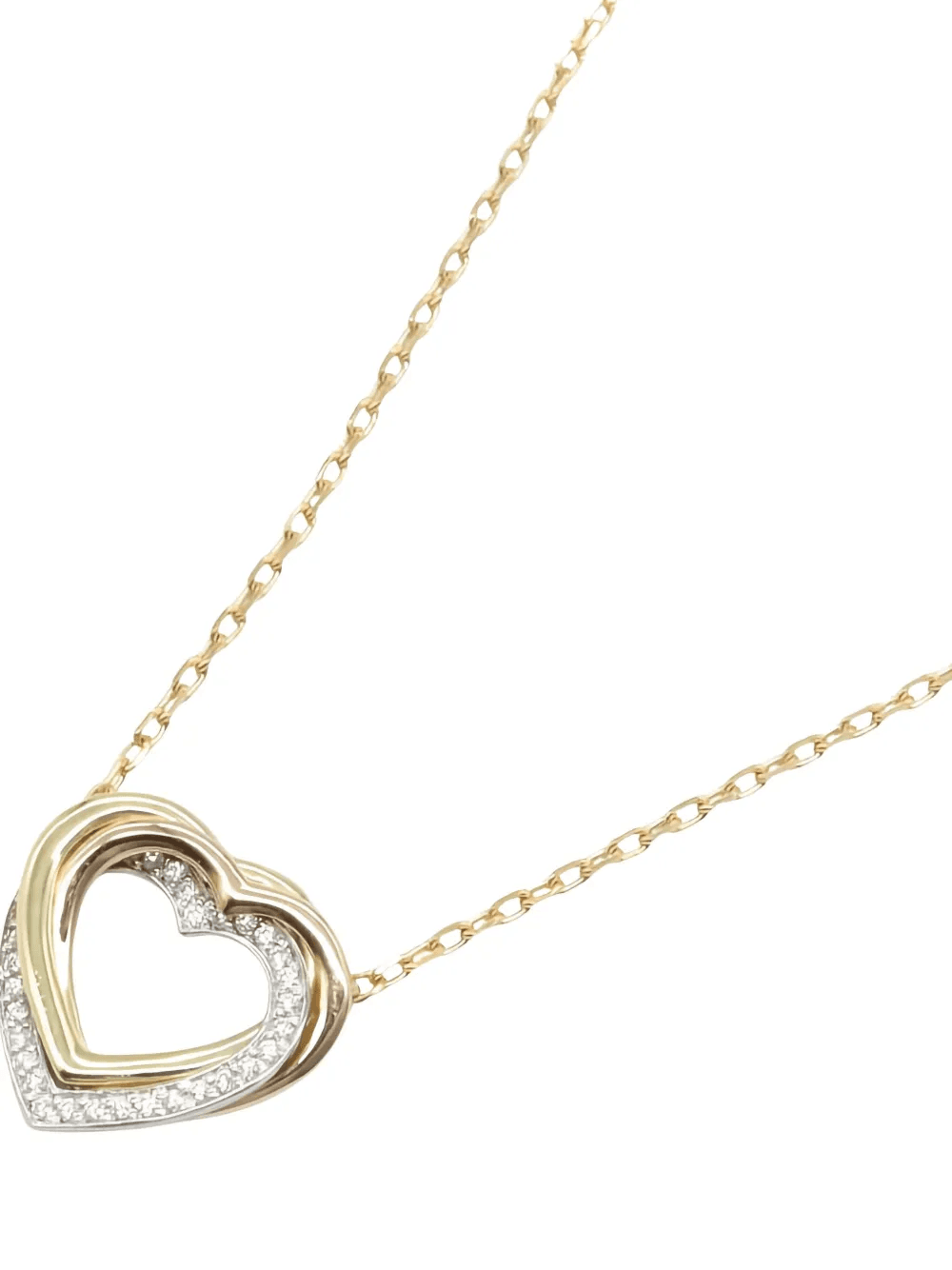 2010s 18K gold Trinity Heart diamond necklace - Image 1