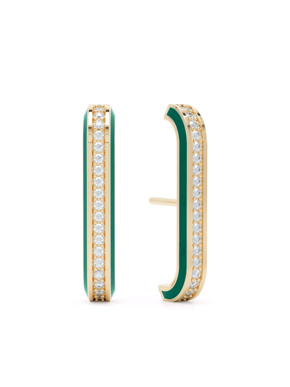 14K yellow gold Eternity diamond ear cuffs - Image 1