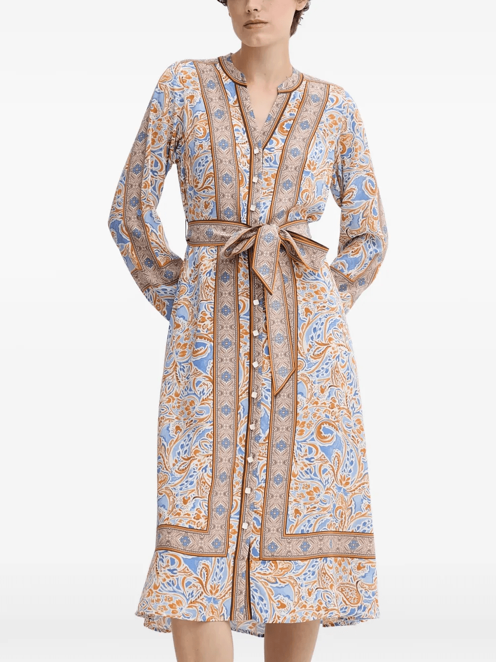 Vienna paisley belt midi dress - Image 1