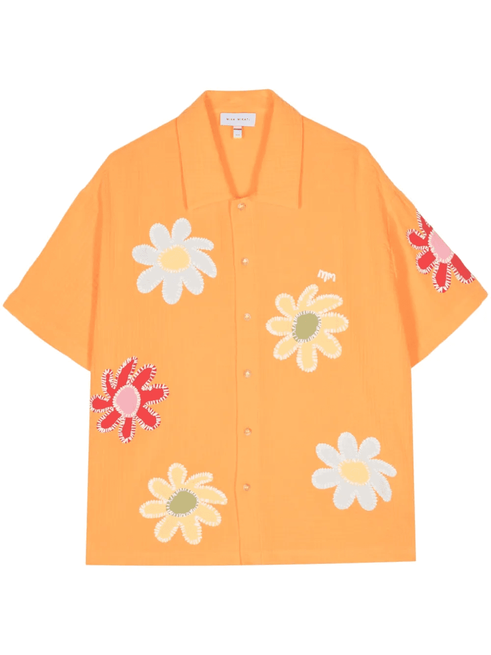 floral-embroidered cotton shirt - Image 1