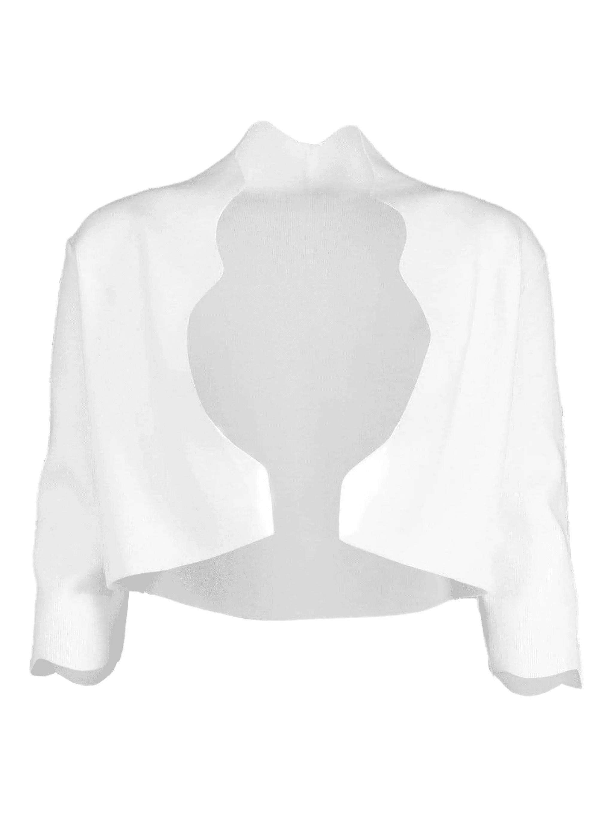 scallop-hem knit bolero - Image 1