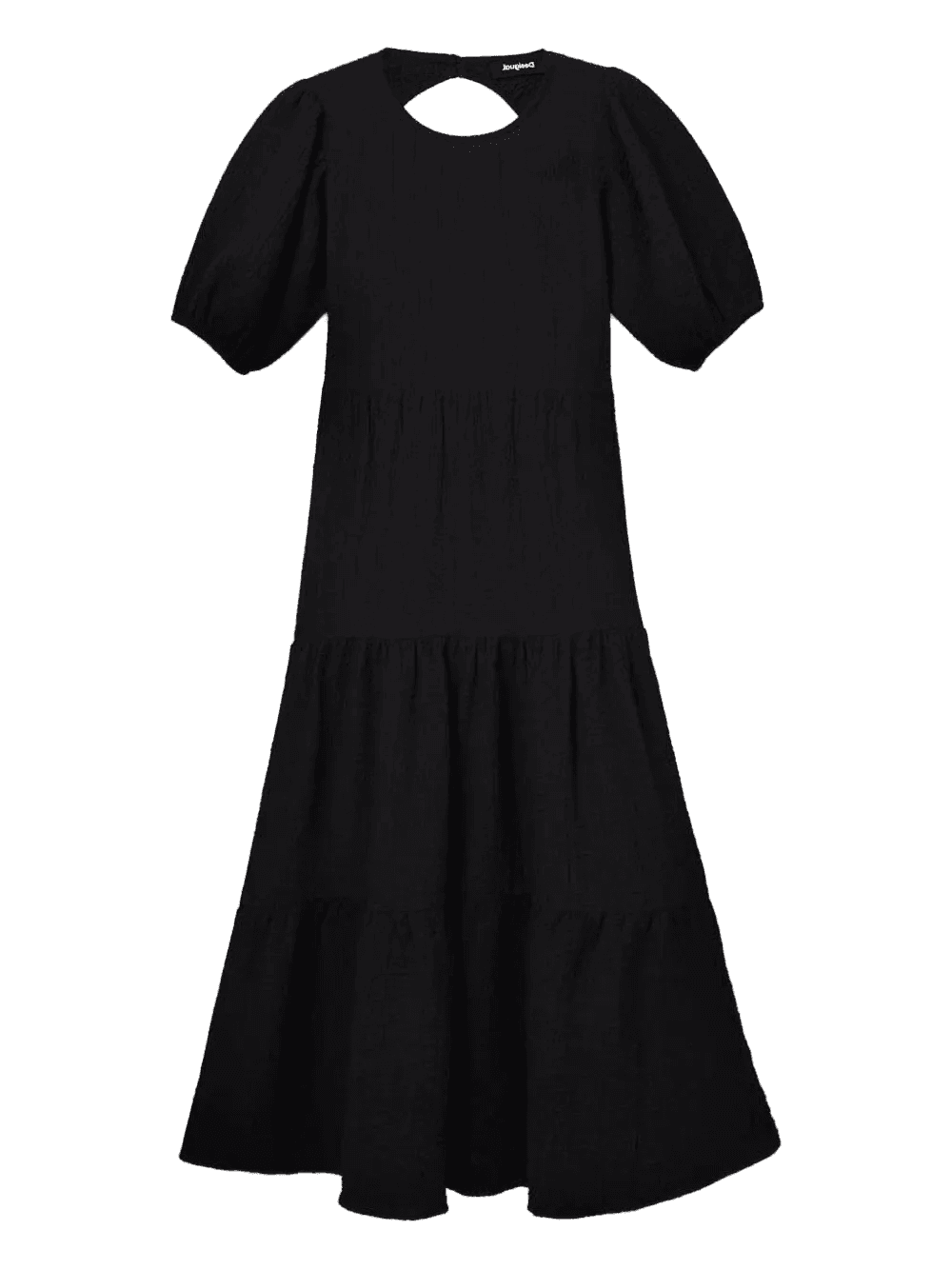 puff-sleeve open-back midi dress - Image 1