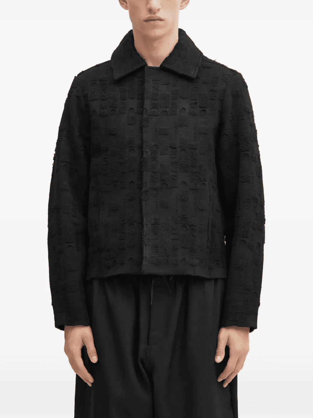 textured buttoned cardigan - Image 1