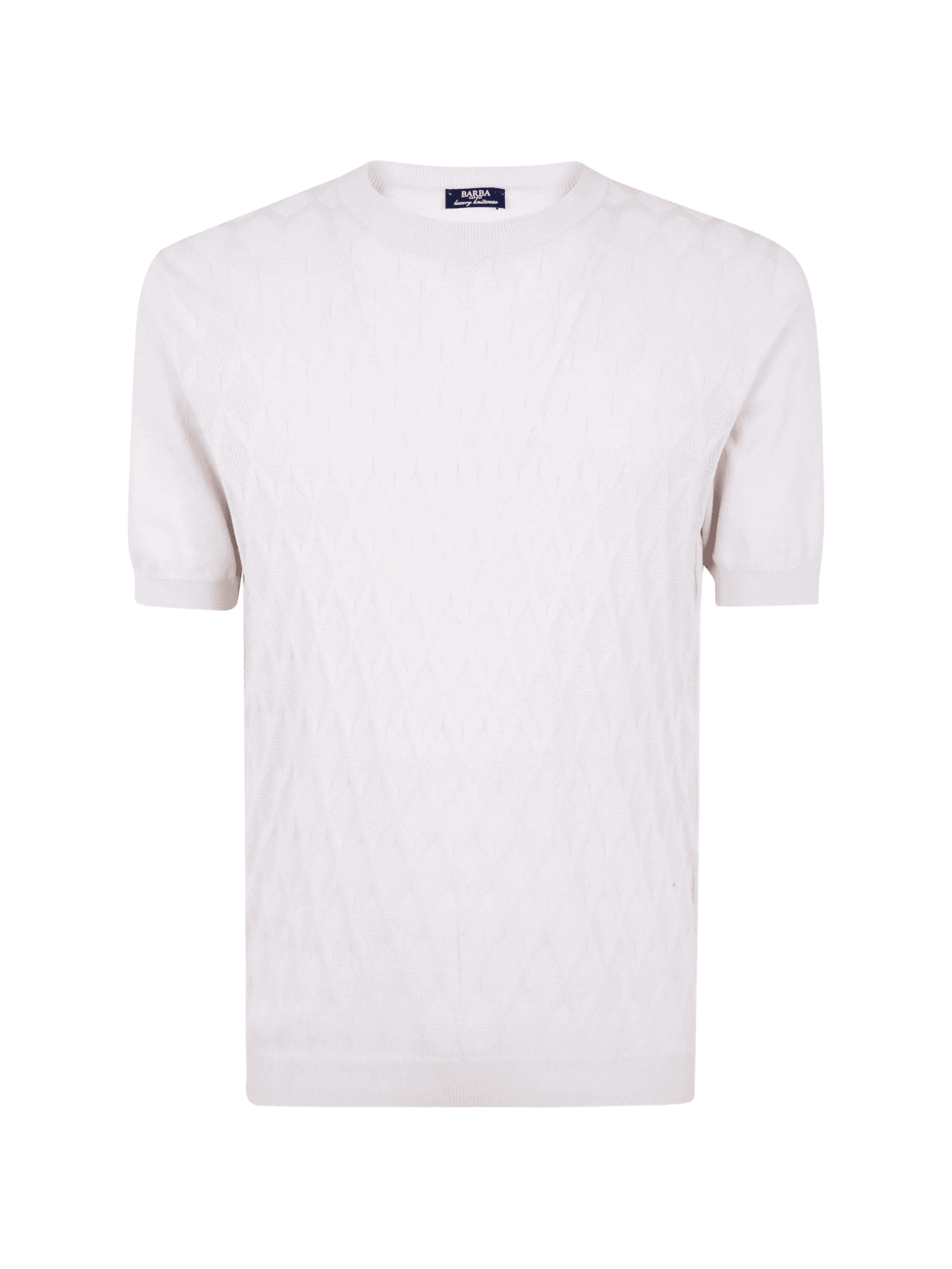 diamond-patterned knit T-shirt - Image 1