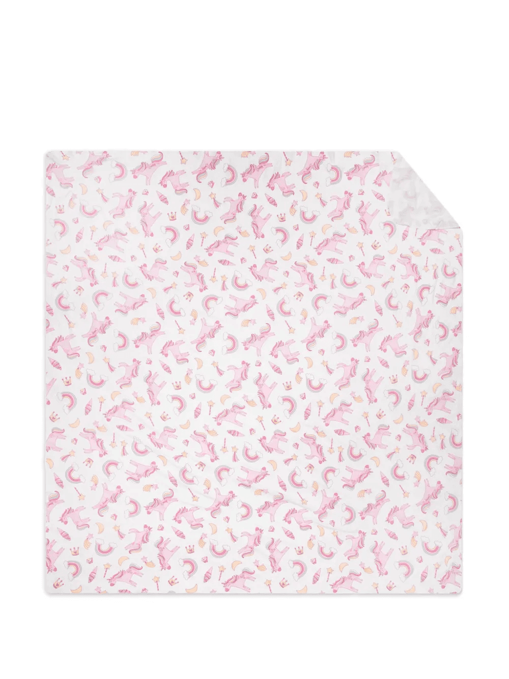 unicorn-print rainbow-pattern blanket - Image 1