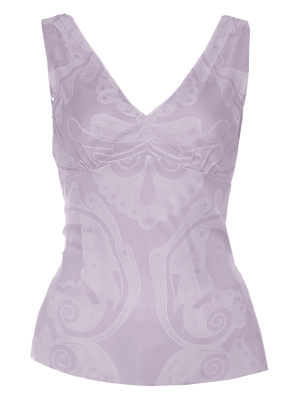 pre-owned V-neck paisley silk top - Image 1