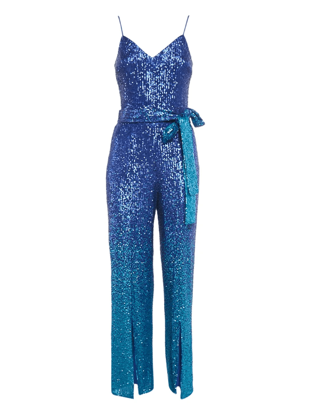 sleveeless sequin-embellishment belted jumpsuit - Image 1