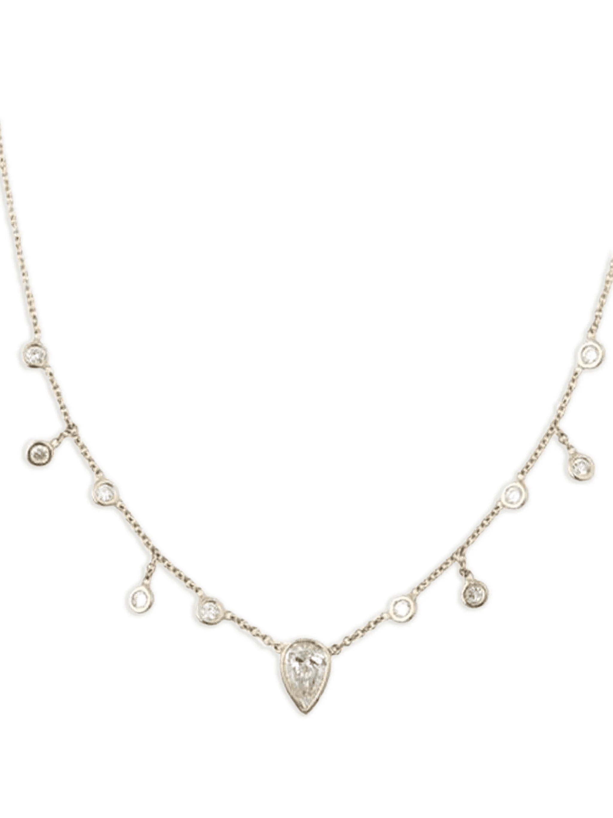 14K yellow gold Teardrop Diamond Shaker necklace - Image 1