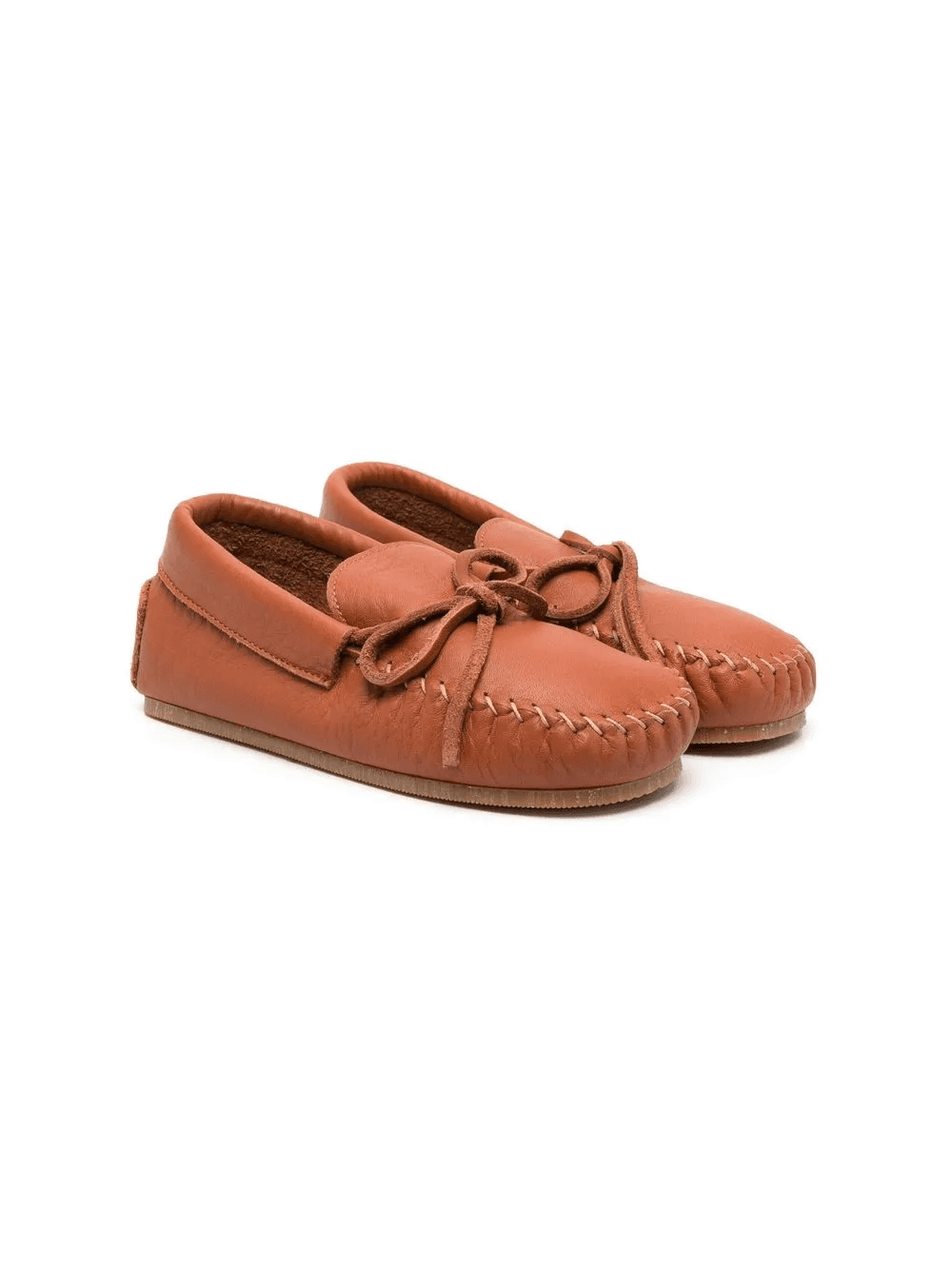 leather bow-detail loafers - Image 1