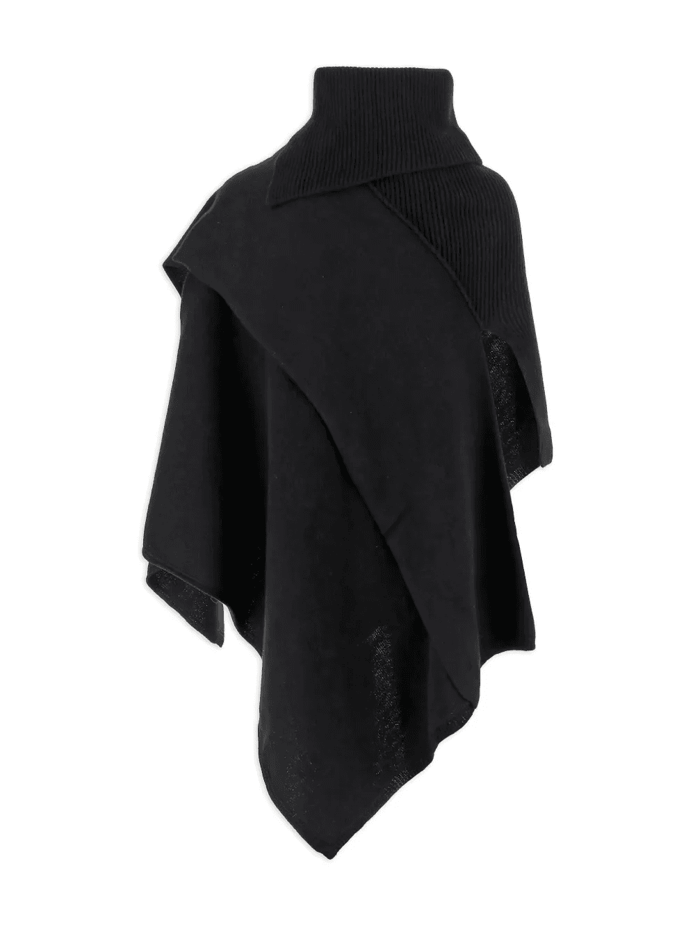 turtleneck ribbed-knit poncho - Image 1