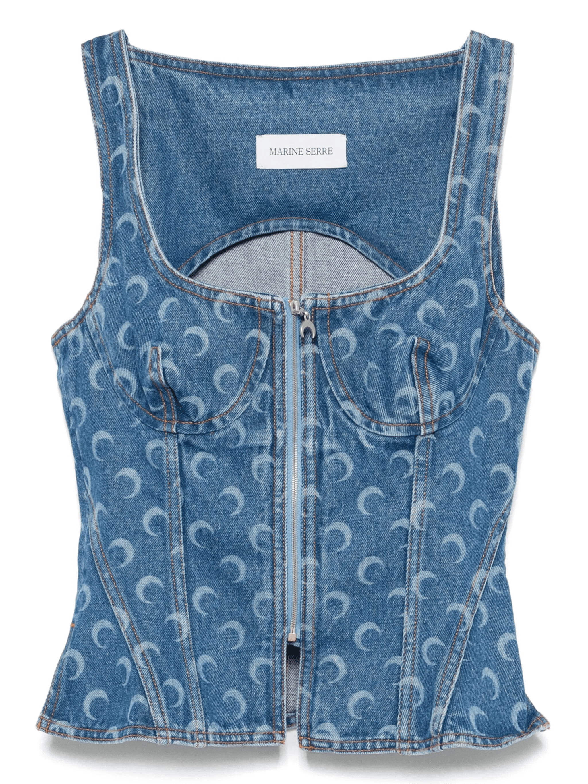Moon laser denim bustier top - Image 1