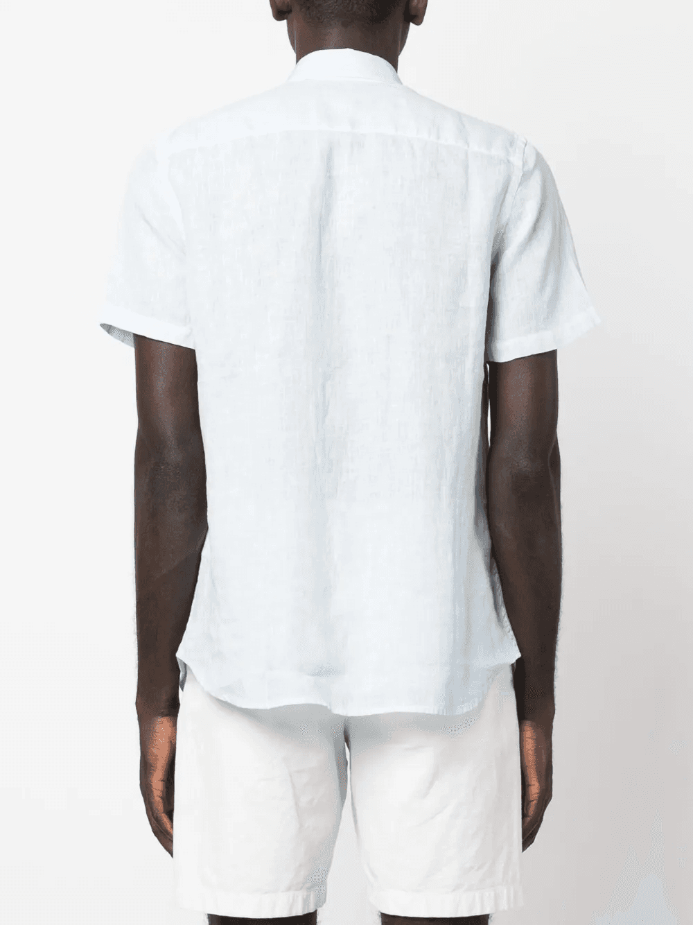 slub-texture short-sleeved linen shirt — Image 5