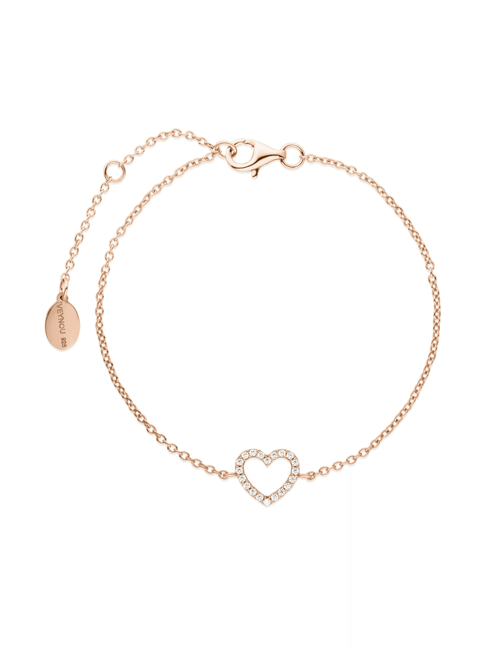 14kt rose gold Heart diamond bracelet - Image 1