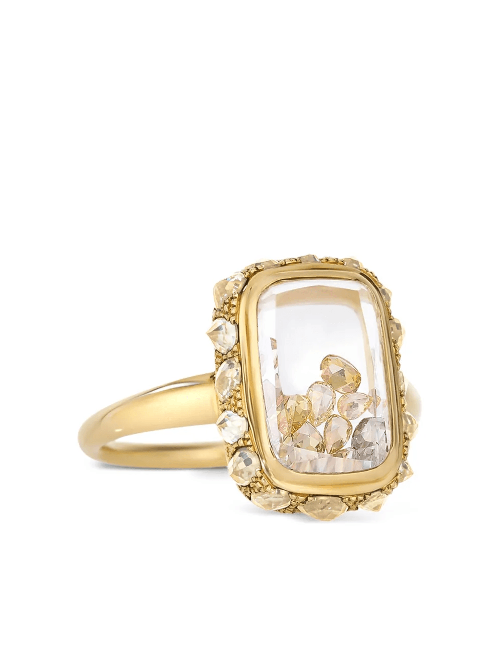 18K yellow gold Antique diamond ring - Image 1