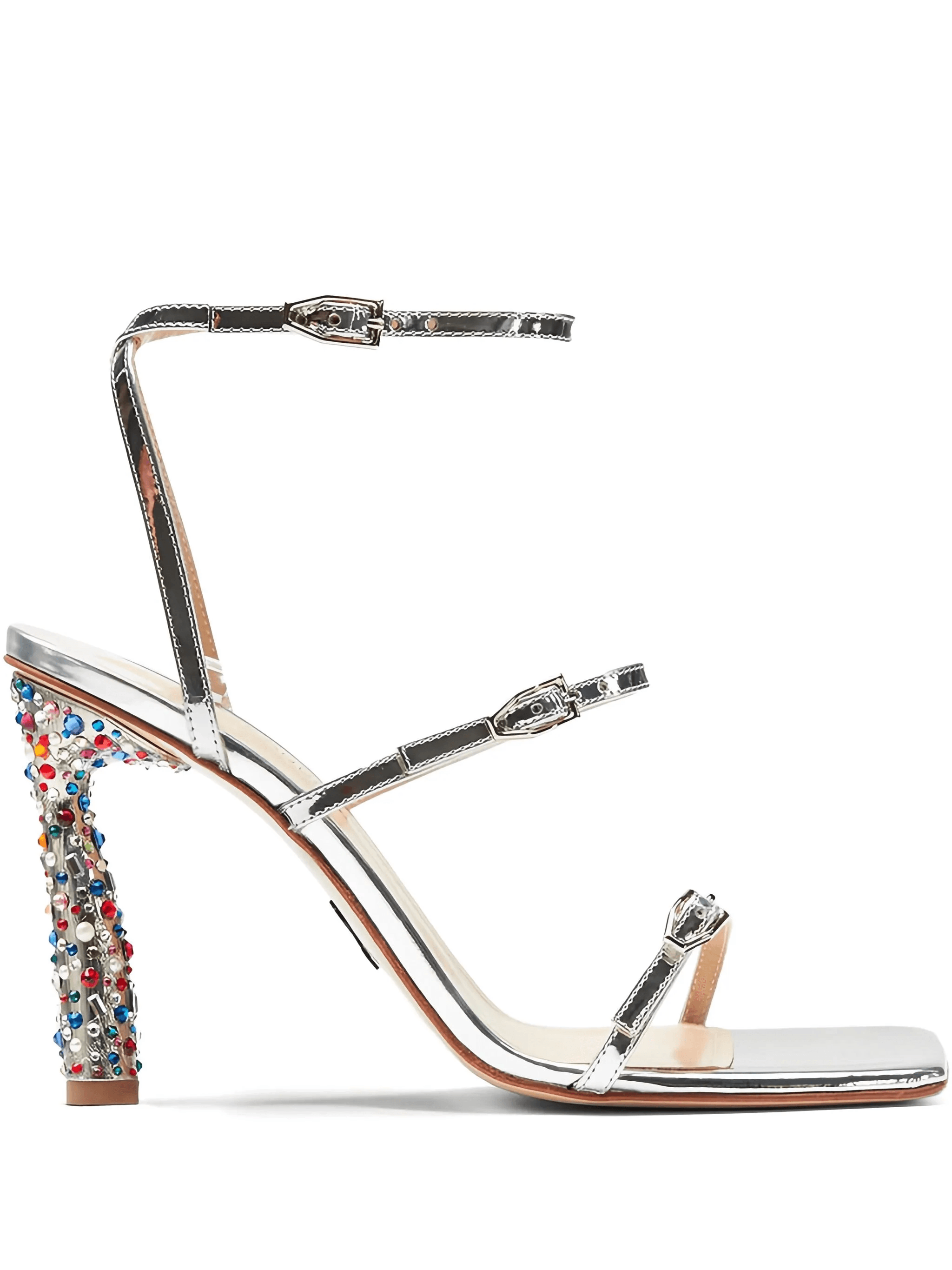 95mm Slinky rhinestone-embellished buckled sandals - Image 1