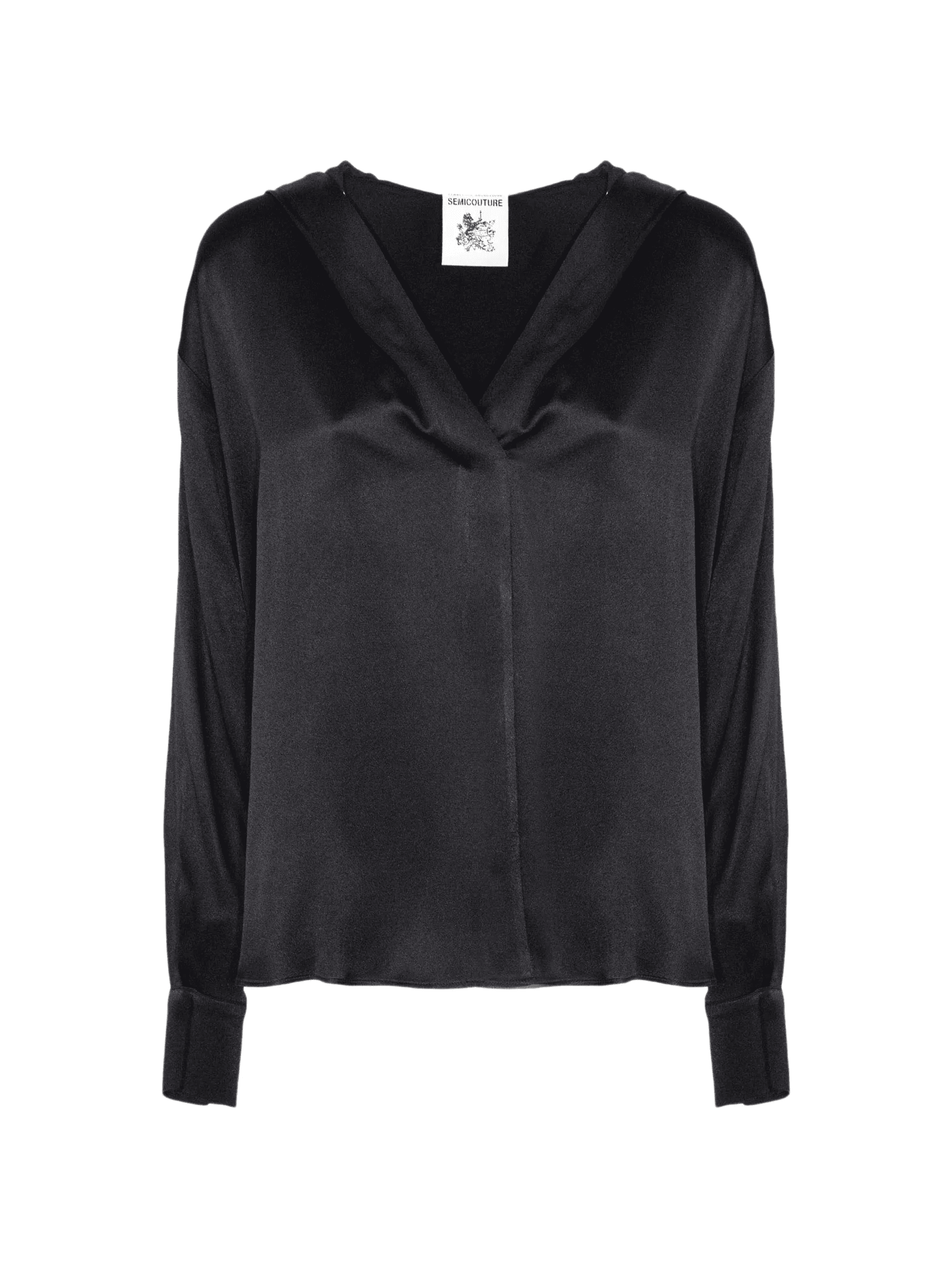 hooded V-neck blouse - Image 1