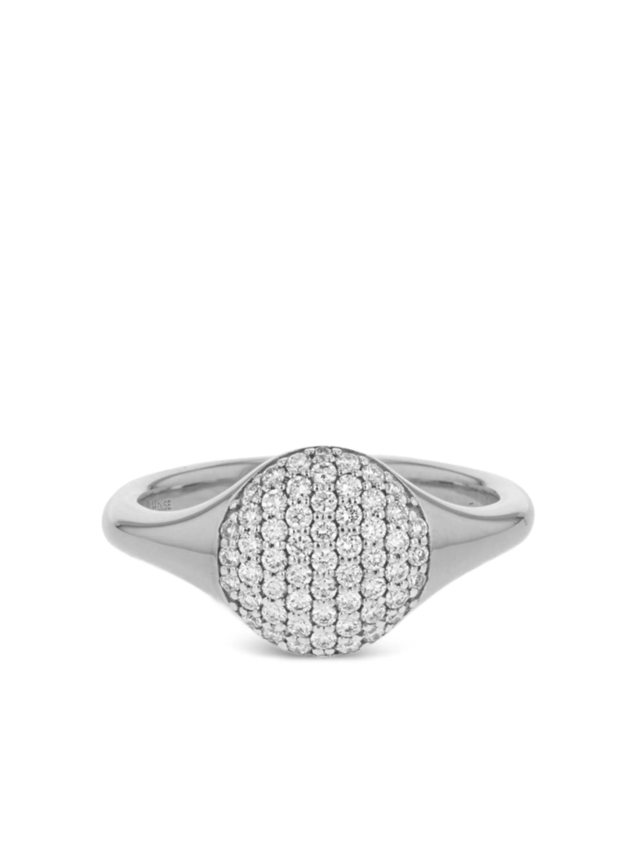 14K white gold Infinity diamond signet ring - Image 1