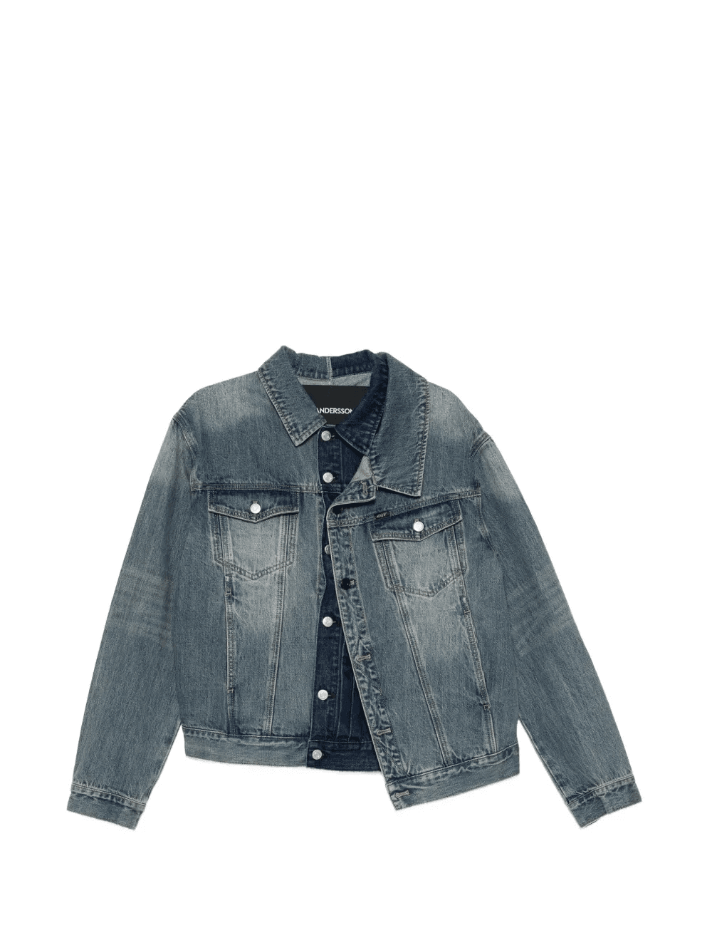 asymmetric-layered denim jacket - Image 1