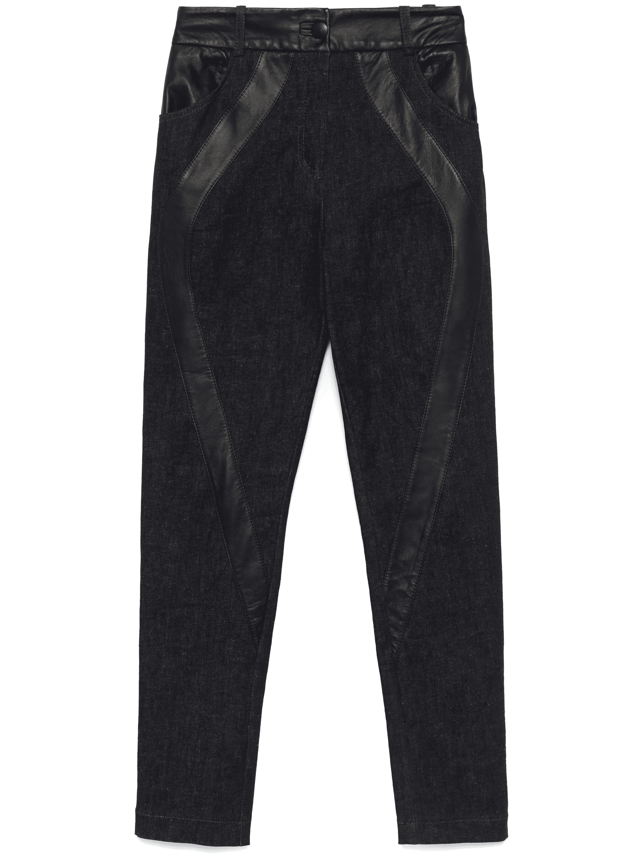 leather-inserts jeans - Image 1